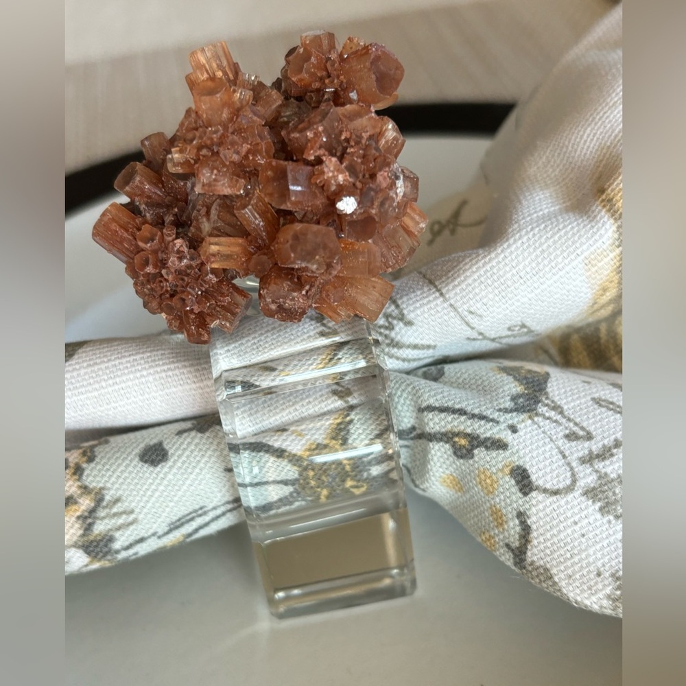 Acrylic & Aragonite Crystal napkin rings